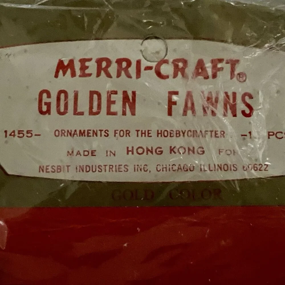 Vintage Merri Craft Gold Color Deer Fawn Decorating DIY Craft Christmas Minis